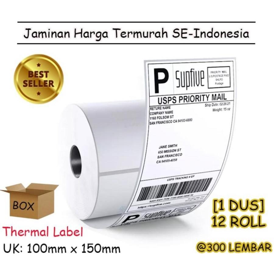 

LABEL THERMAL [100 x 150] KERTAS STIKER BARCODE 100x150 mm (300 Pcs) - BOX