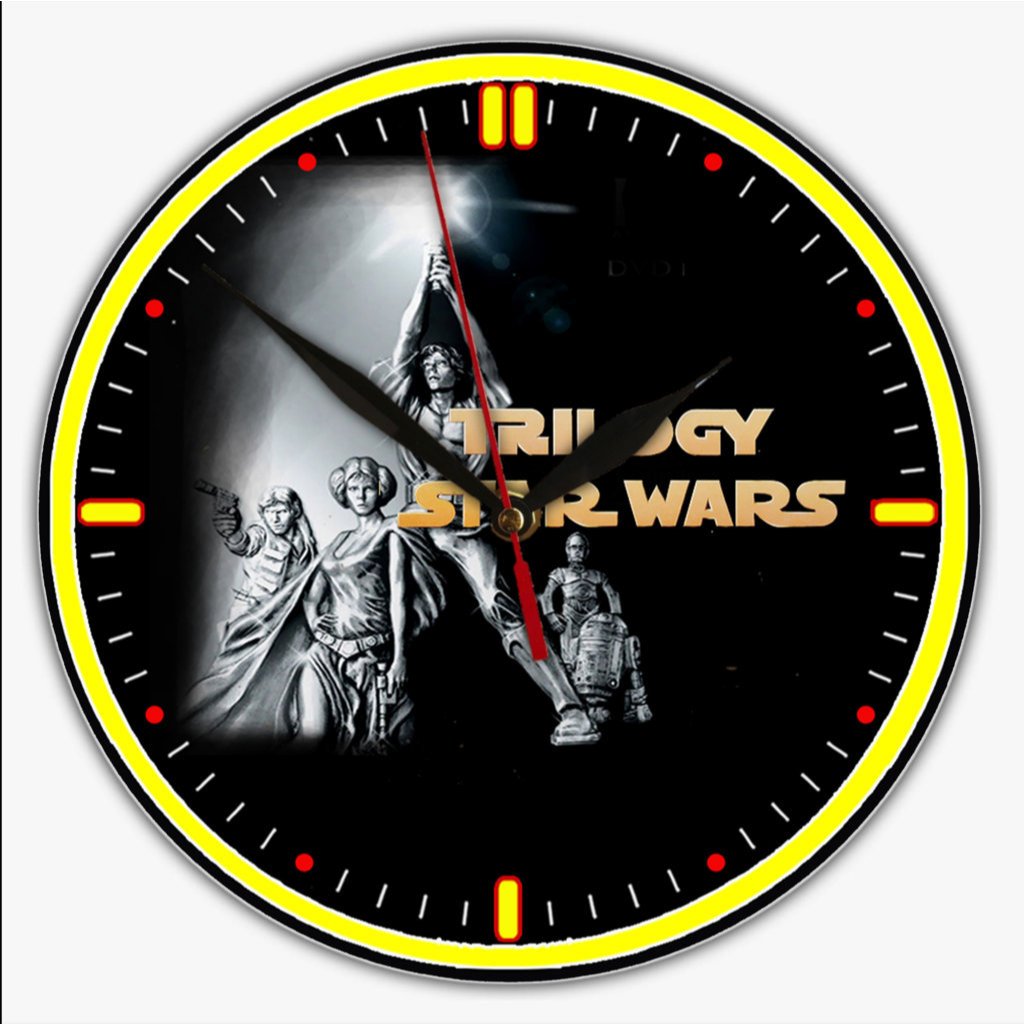 Jam Dinding STARWARS Aesthetic Ruang Tamu Kayu PVC