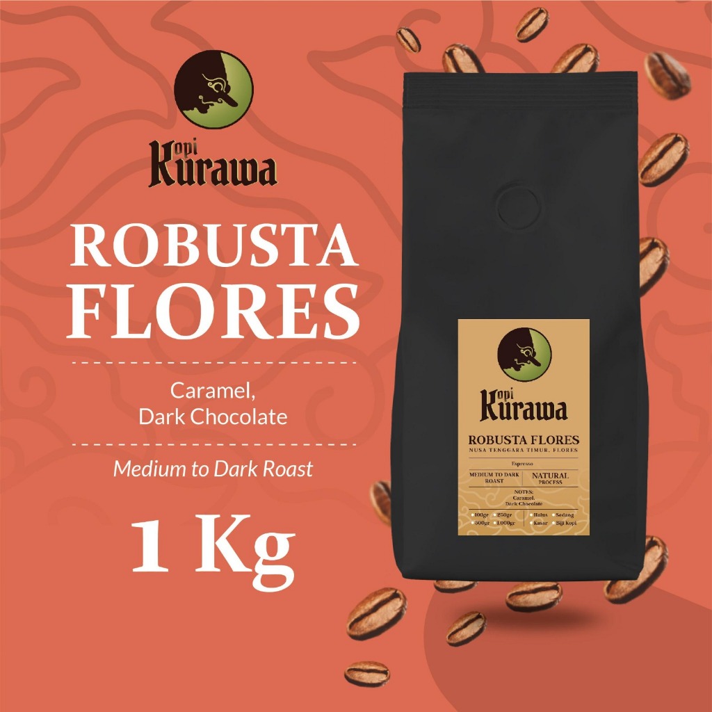 

Kopi Robusta Flores Bajawa 1kg Coffee Bean Roasted Beans Biji Bubuk