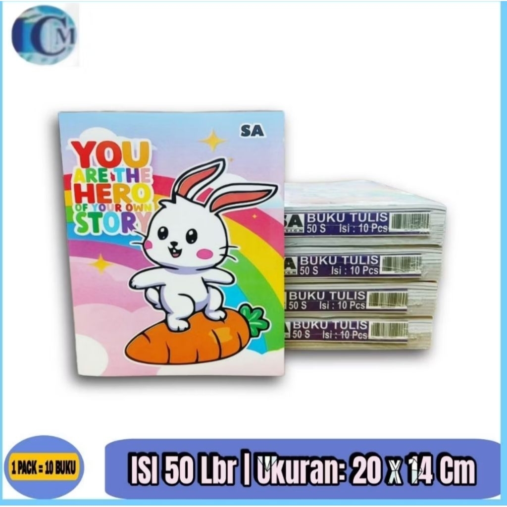 

Buku Tulis Murah isi 30 / 50 lembar 1 pack SA (10 buku)