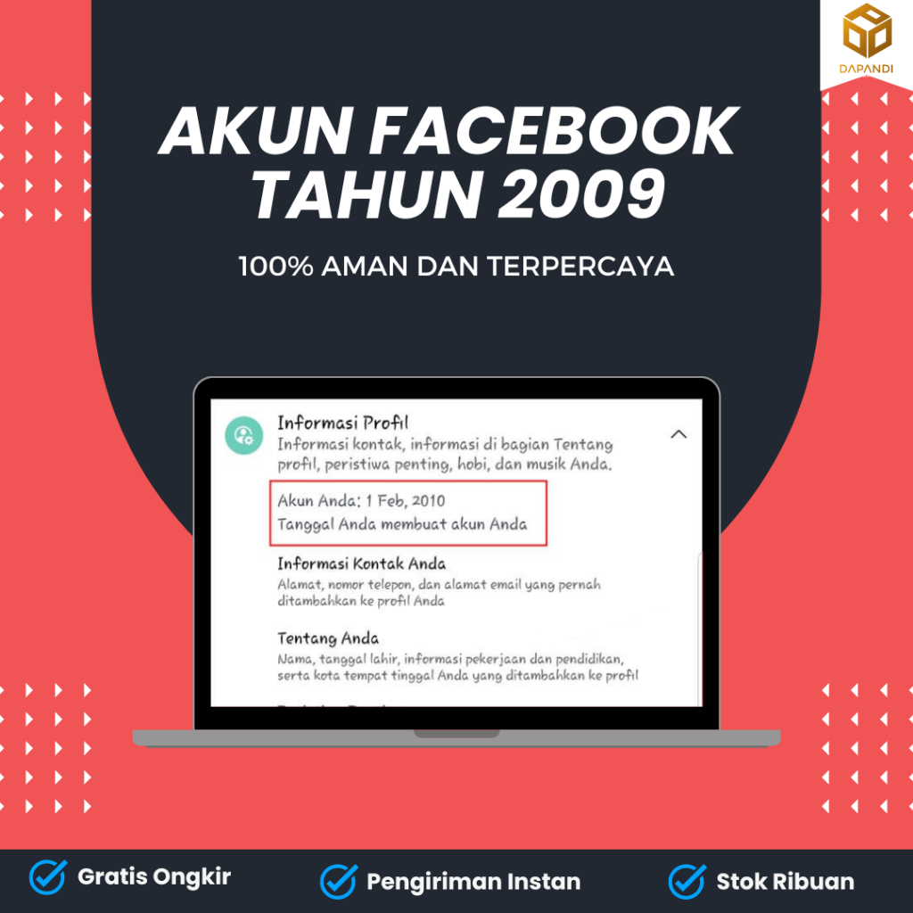Akun Facebook personal Tua 2009 - 2024 Siap menjalankan Semua Jenis Iklan Digital Maupun Iklan Fisik
