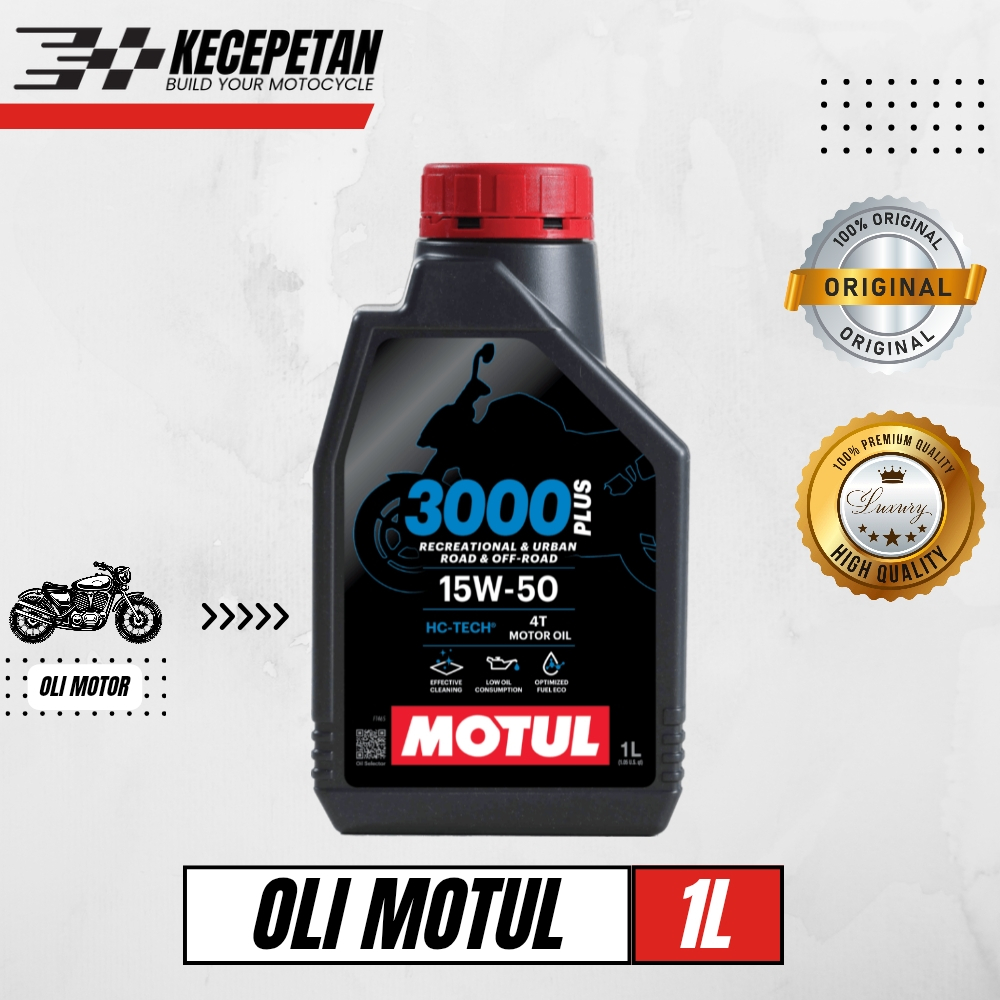 MOTUL 3000 PLUS SAE 15W50 OLI MOTUL MANUAL 4T 0.8L - 1L OLI MOTOR BEBEK MOTOR MANUAL