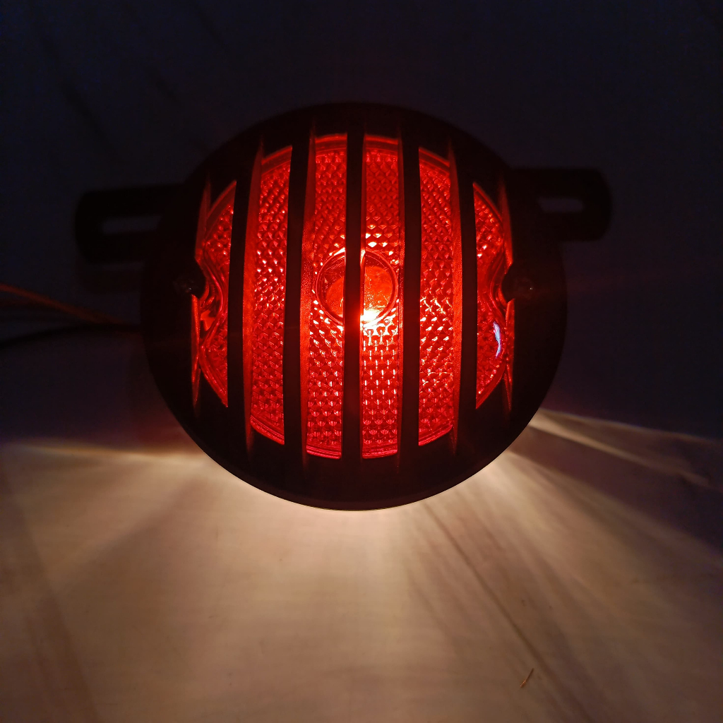 Lampu Stop Retro Bulat Tralis Stoplamp Stop Lamp Classic Grill Lampu Belakang Bulat Custom  Universa