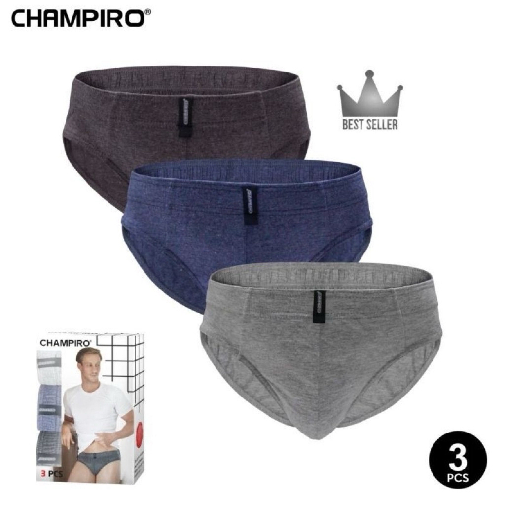 (3pcs) Celana Dalam Champiro Pria Dewasa / CD Cahmpiro Basic Brief Laki Laki
