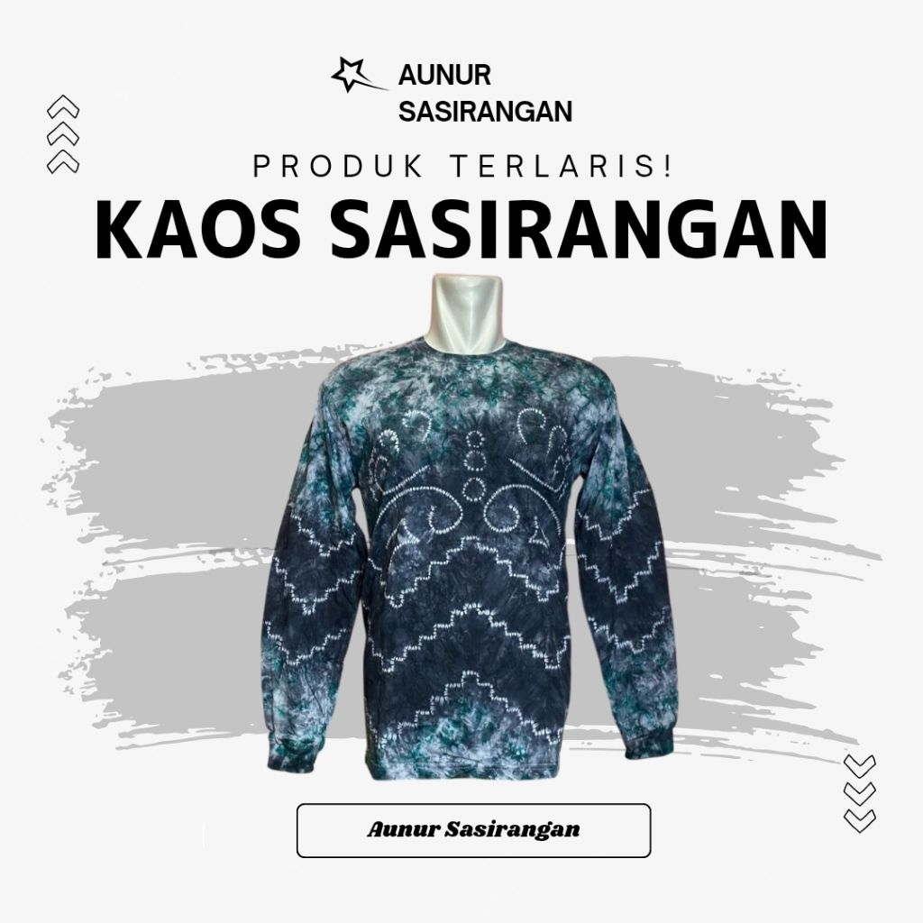 KAOS SASIRANGAN Lengan Panjang Bahan COTTON COMBED Pria & Wanita