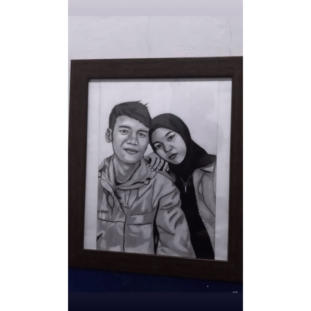 custom lukisan wajah / sketsa wajah 2 wajah