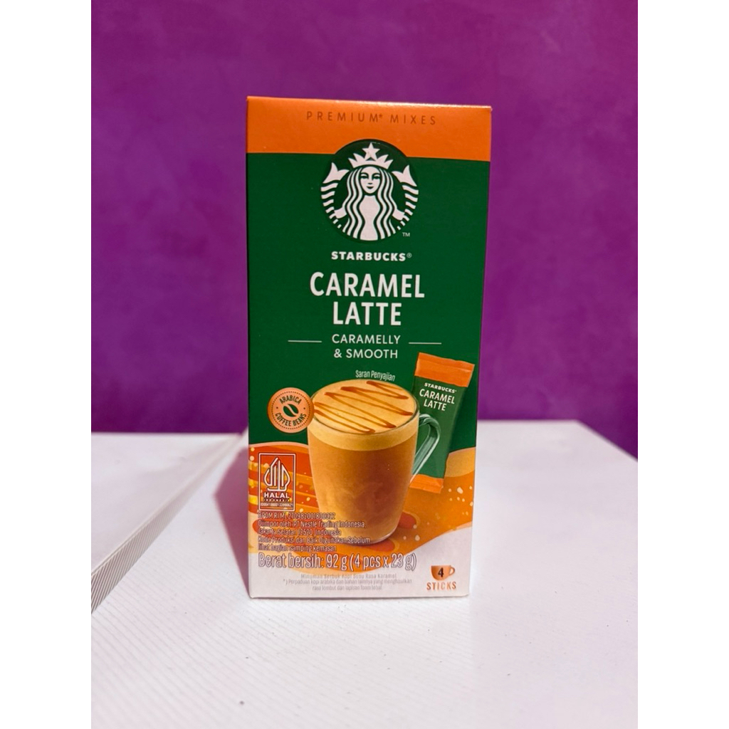 

STARBUCKS CARAMEL LATTE ISI 4 STICKS CARAMELLY&SMOTH HALAL INDONESIA