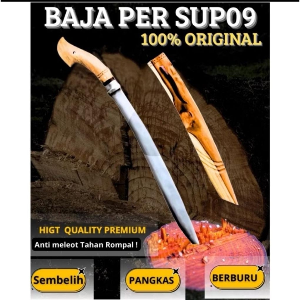 Golok Bungkuk | Bahan Per Baja Premium [Golok Multifungsi]