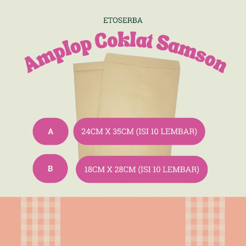 

Amplop Coklat SAMSON C & D ISI 10 LEMBAR