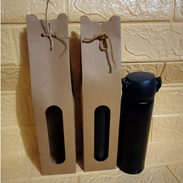 Souvenir Paper Box Kerucut Box Tumbler Kuncup Kemasan Dus Kraft Termos 500 ml