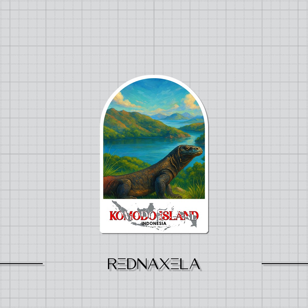 

Stiker Vinyl Indonesia Komodo Island Stiker Koper Outdoor Travel Sticker