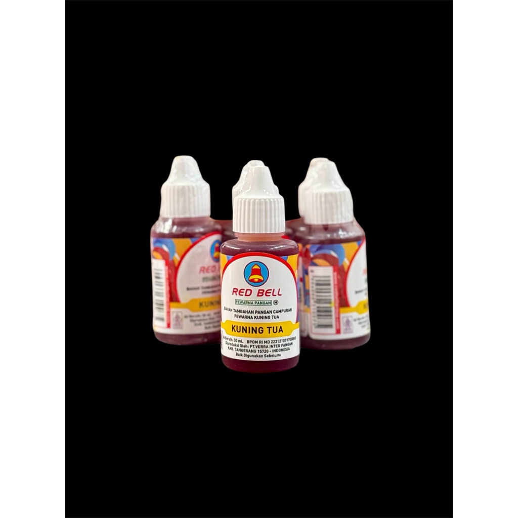 

PEWARNA RED BELL 30 ml KUNING TUA WATER BASED Halal BPOM RI COD Satuan / Lusinan