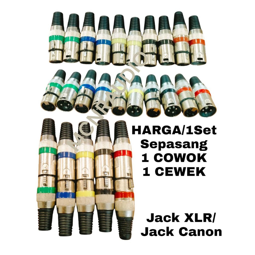1set Jack XLR Jack Canon cowok cewek sepasang