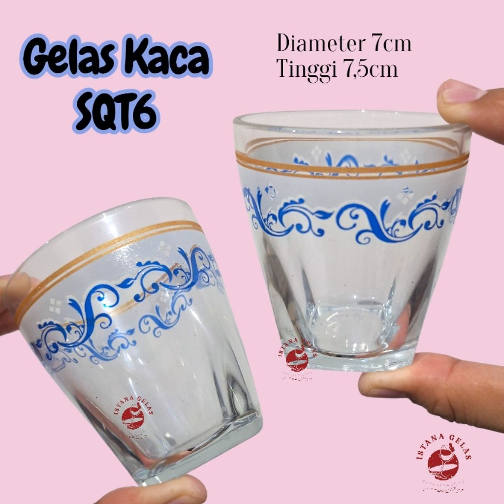 Gelas Kaca Motif Batik SQT-6 KIG
