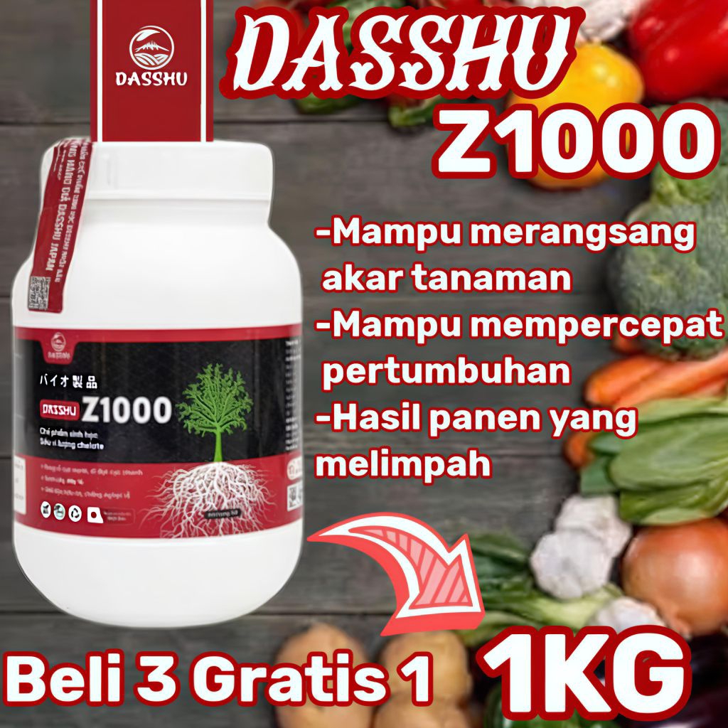(1KG) PUPUK DASSHU Z1000- STIMULUS PERTUMBUHAN AKAR BELI 3 GRATIS 1