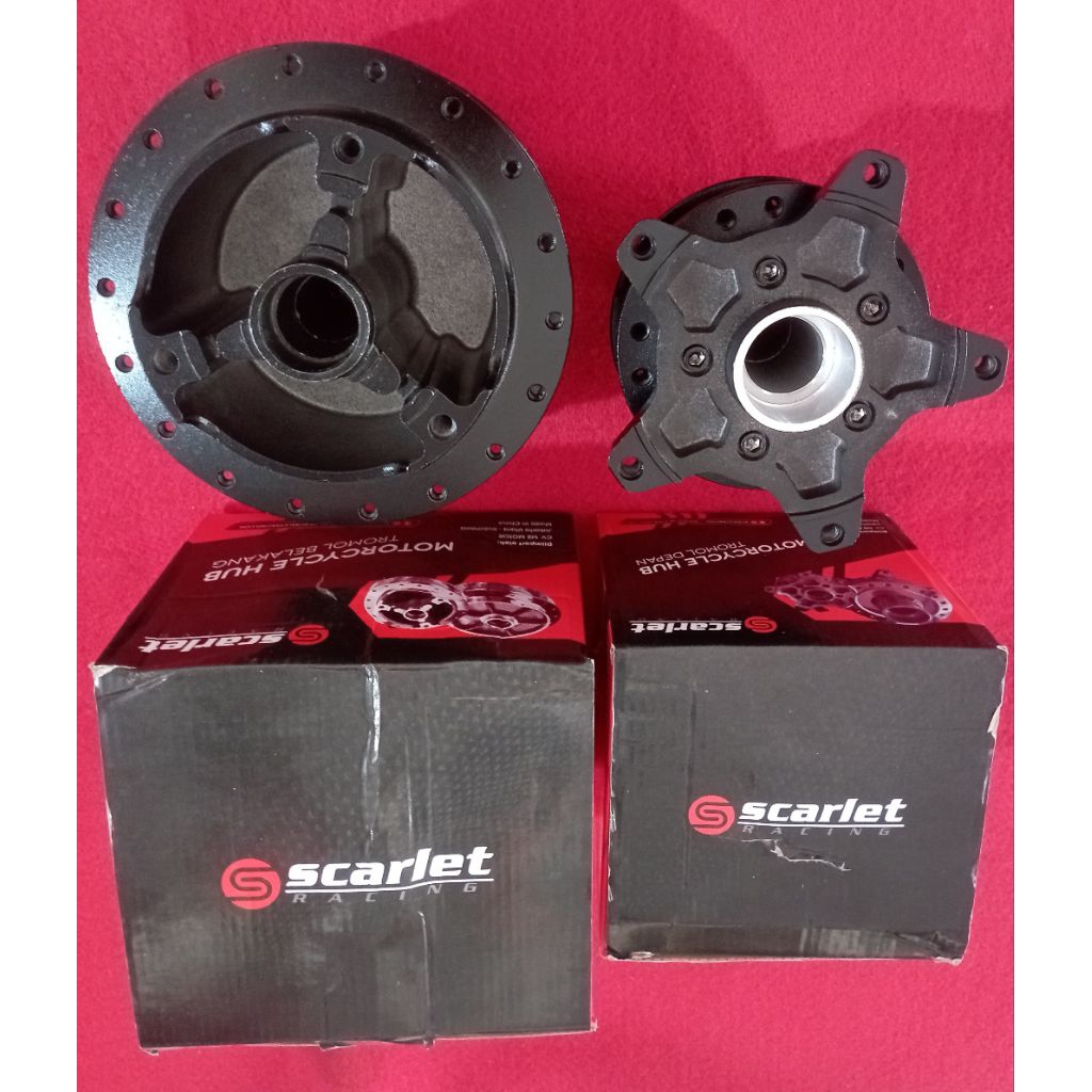 Tromol depan belakang XSR 155 Black hitam Original Scarlet racing