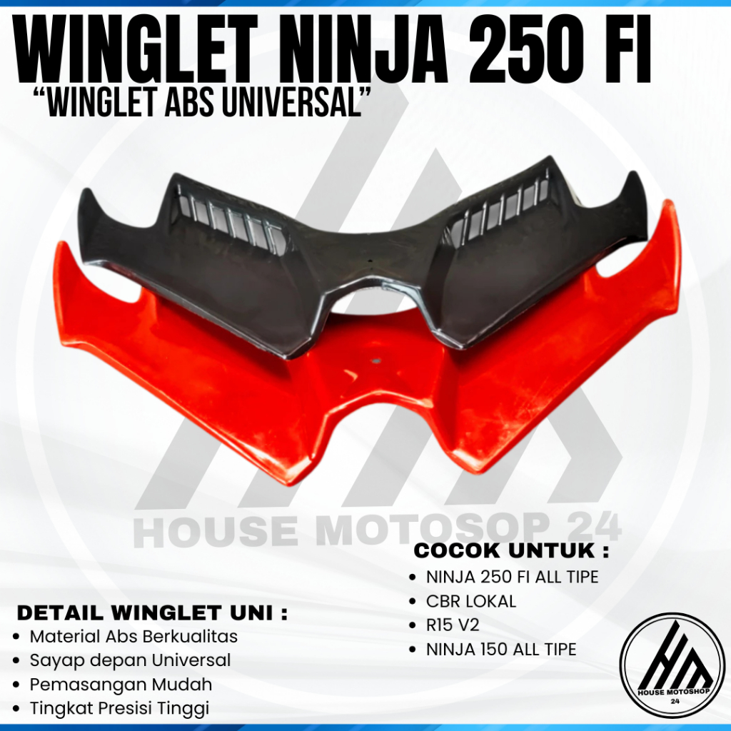 WINGLET NINJA RR SAYAP FAIRING NINJA 250FI WINGSIDE NINJA 2500FI OLD HEADLAMP NINJA FI OLD KEDOK NIN