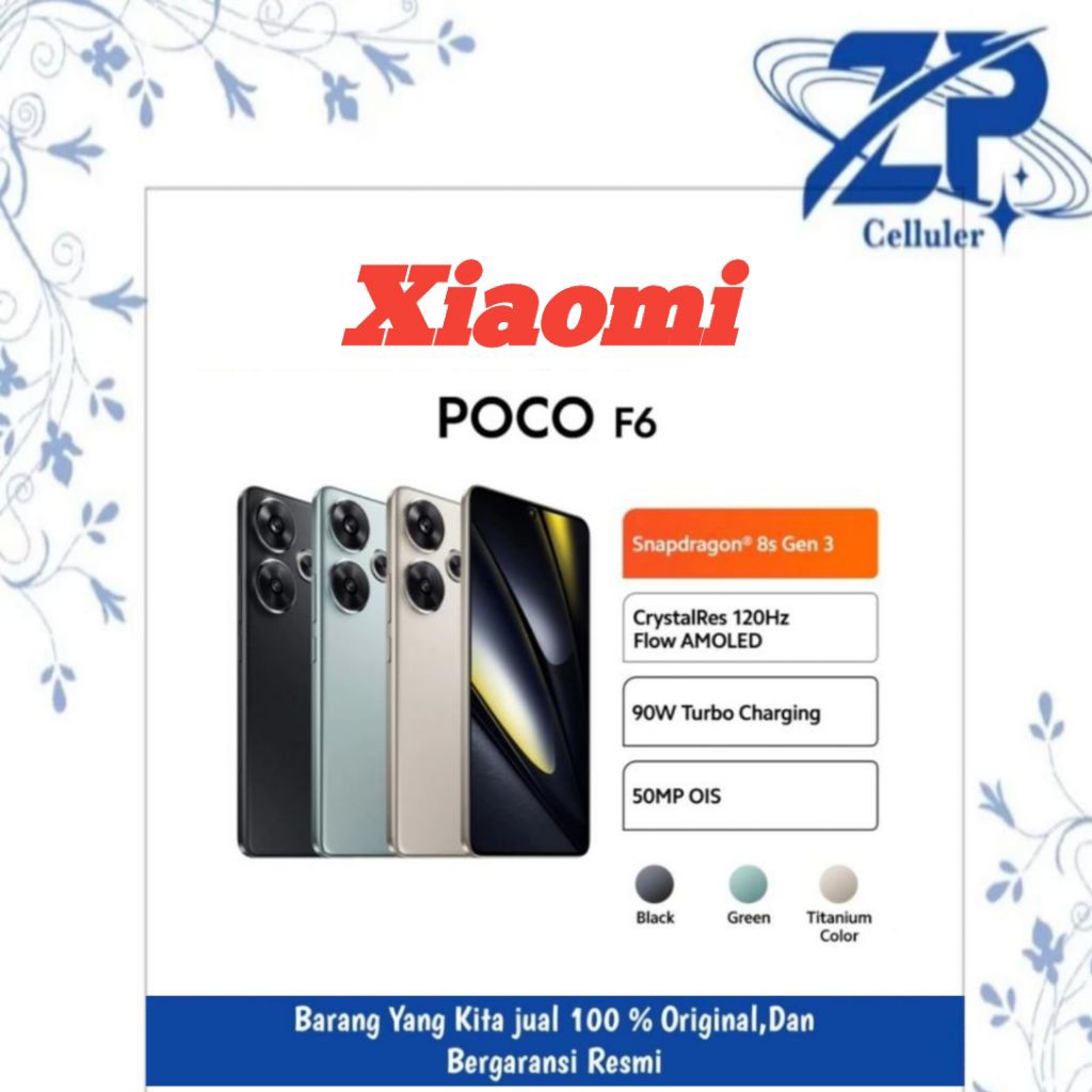 xiomi Poco f6 ram 8gb/Rom 256gb garansi resmi xiomi