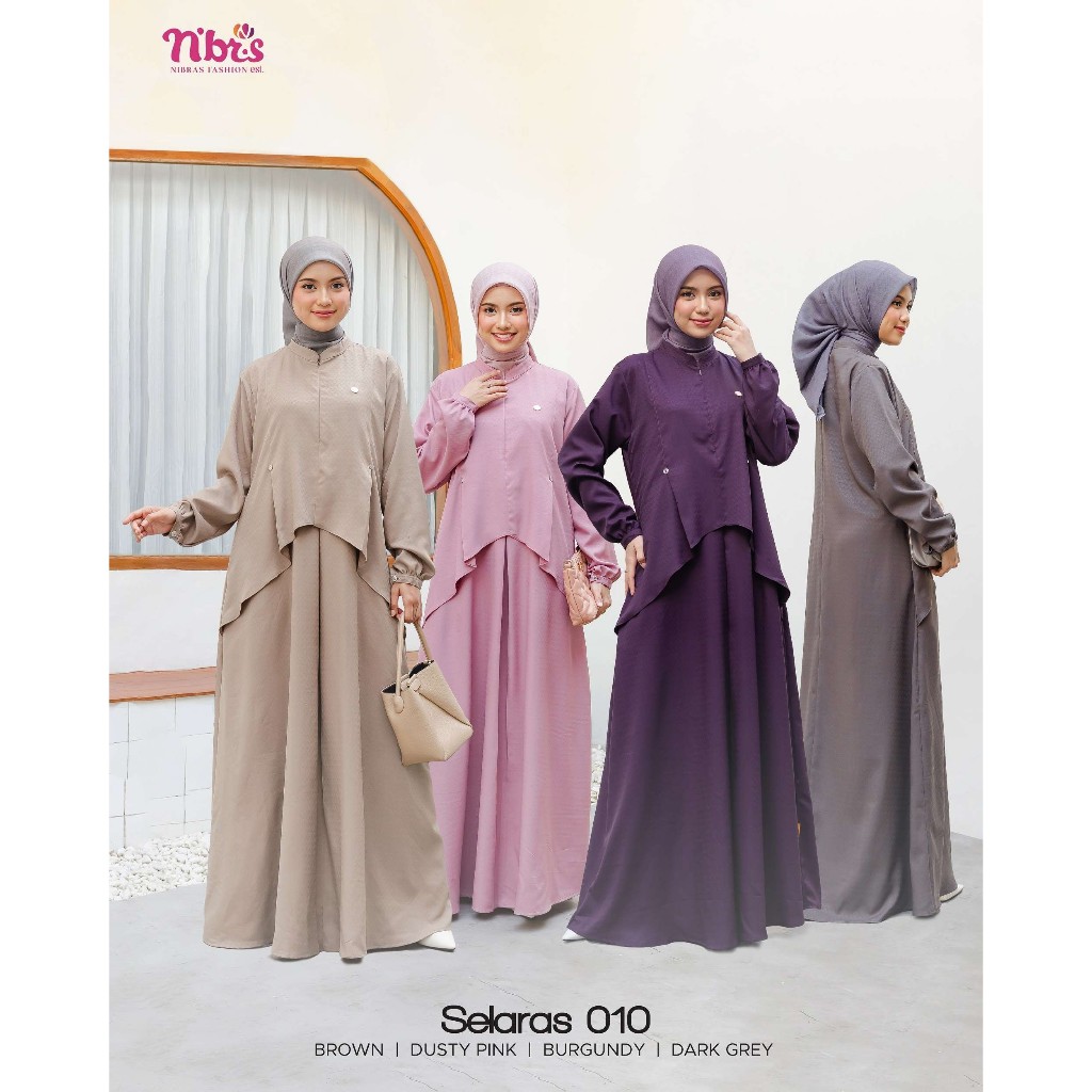SELARAS 010 Nibras Gamis Reguler Bahan Cotton Dobby