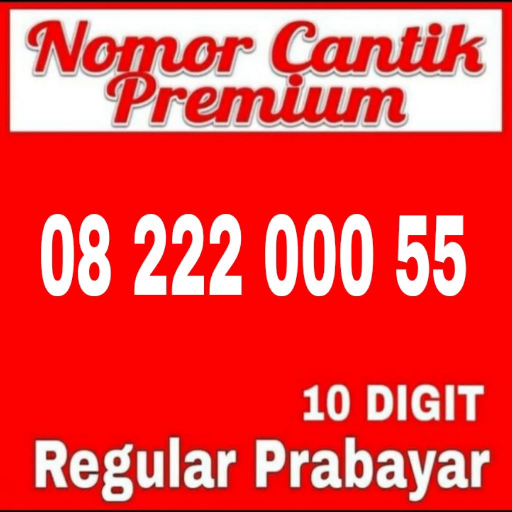 nomor cantik telkomsel simpati 10 digit 8 222 000 55