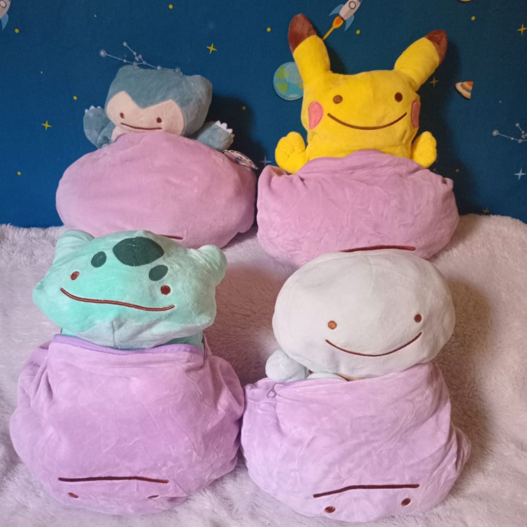boneka pokemon snorlax bulbasaur pikachu squirtle ditto bolak balik bolbal plush doll