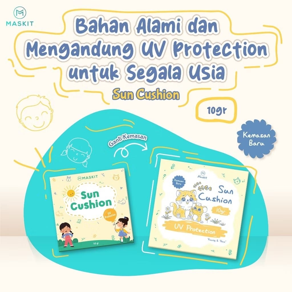 PROMO Kids Cushion Sun Protect | Bedak Cushion Anak UV Protection SPF Natural