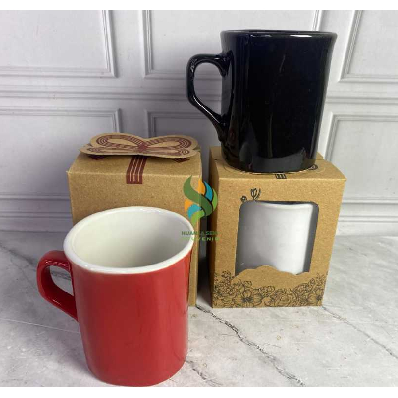 Souvenir Pernikahan Cangkir Nescafe Gagang Keramik Gelas Kopi Mug Minum Porselen Bening Polos
