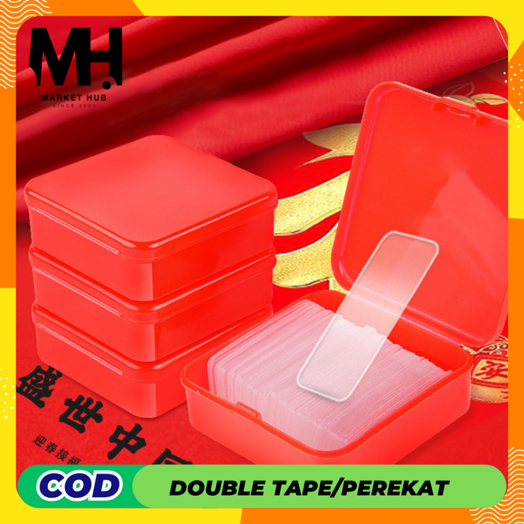 

[ Isi 60 PCs ] Double Tape isi 60 Lakban Bening Mini Double Tape Mini / Lakban 2 Sisi Serbaguna
