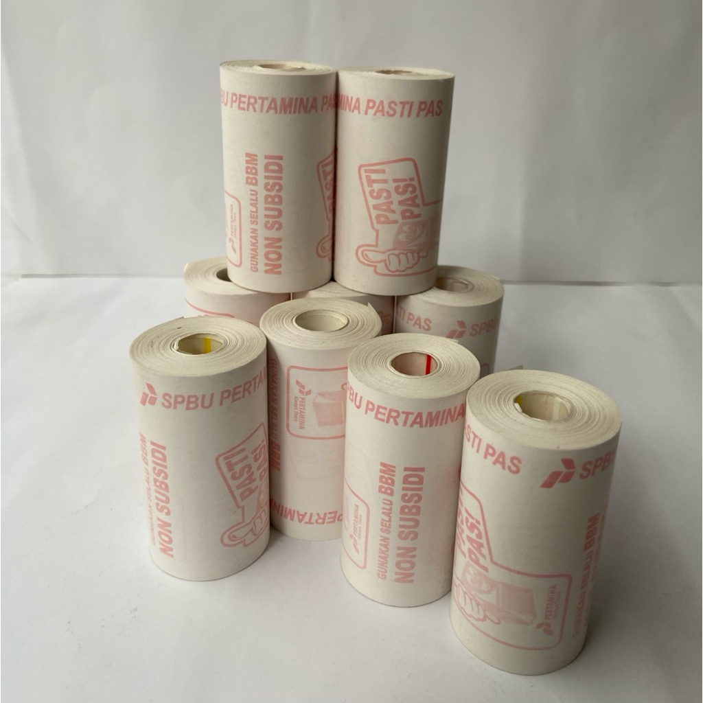 

PAKET 10 PCS KERTAS THERMAL LOGO SPBU PASTI PAS 57x30 / 58x30