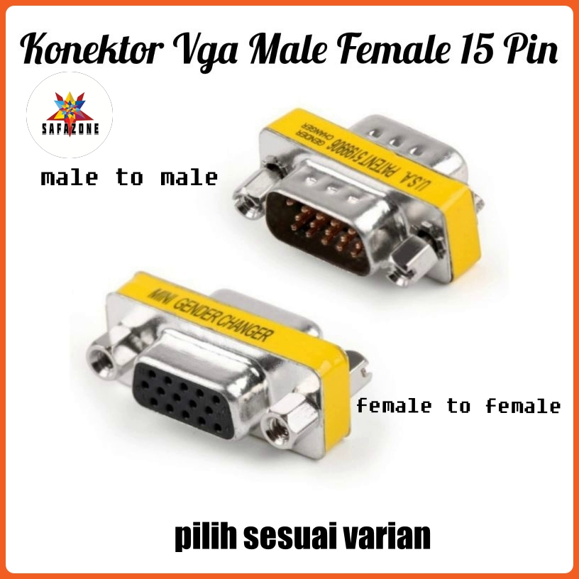 Konektor Converter Gender VGA Female To Female/ Male to Male 15 Pin