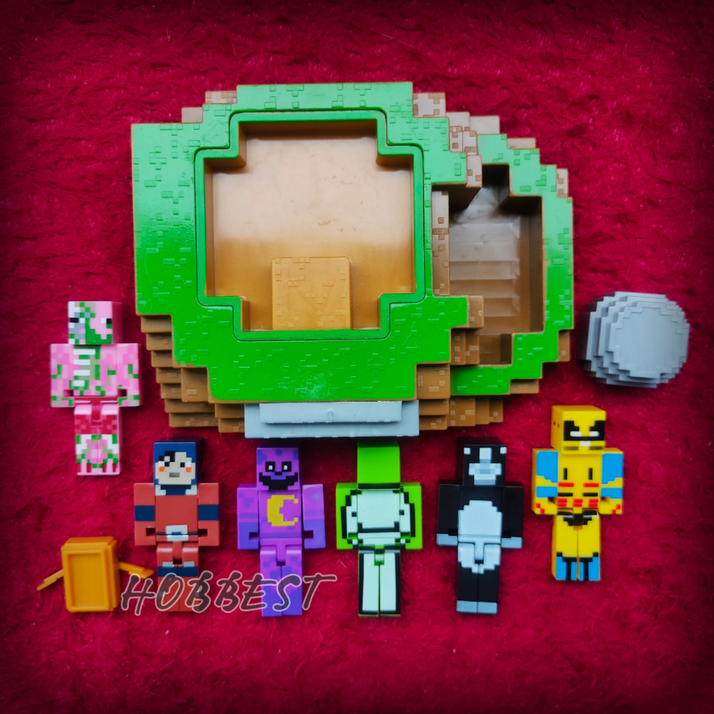 Action Figure MINECRAFT isi 5 pcs - Miniatur Topper Kue Pajangan Mainan Mine Craft Minicraft Block
