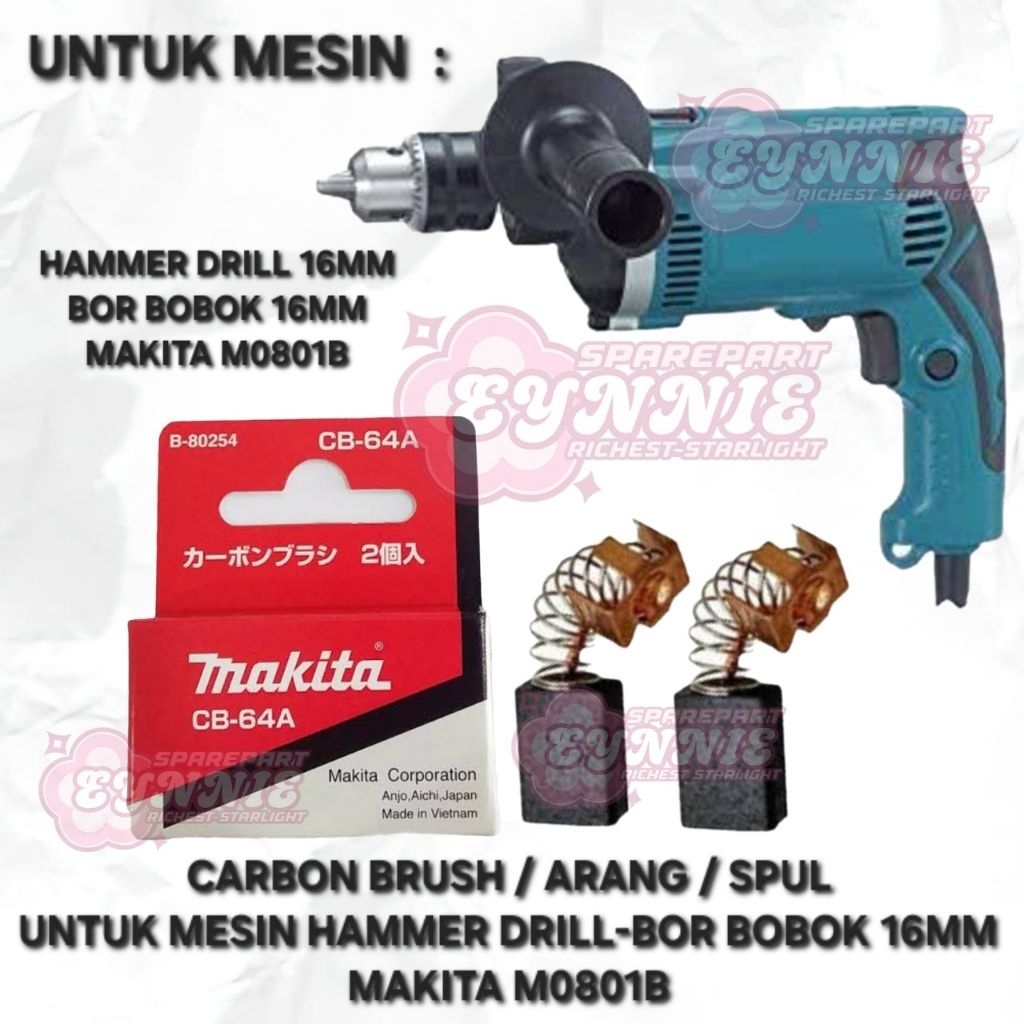 CARBON BRUSH MAKITA M0801B SPUL ARANG MESIN HAMMER DRILL BOR BOBOK 16MM 16 MM MAKITA M0801 B M 0801B