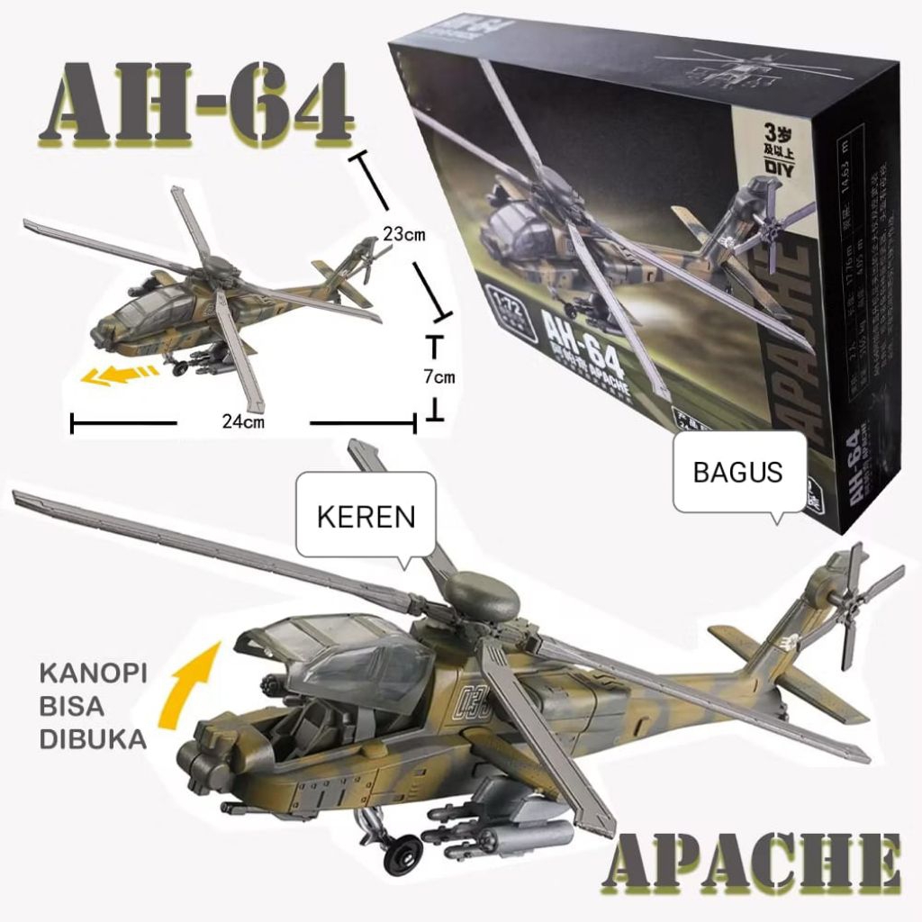 Helikopter AH-64 Apache Gunships 1/72 model kit military