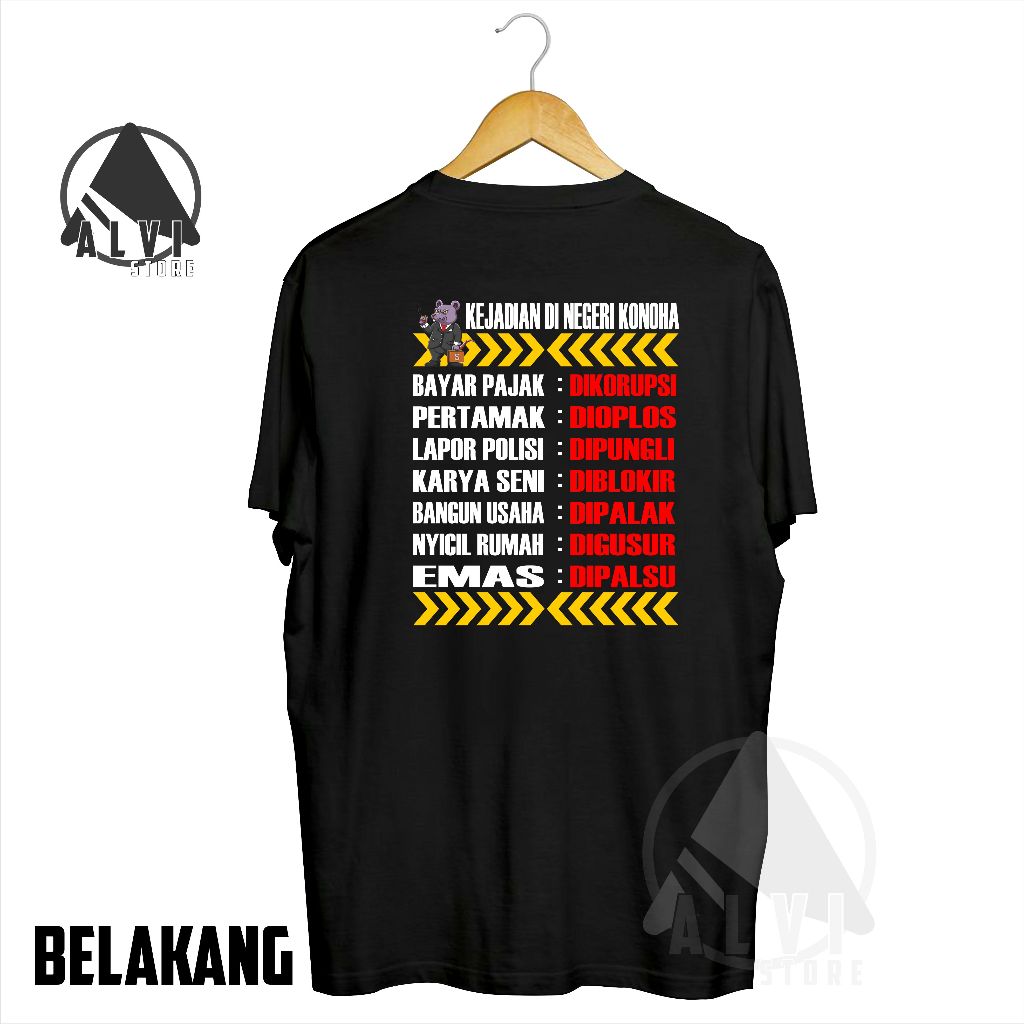 Kaos plesetan Liga Korupsi Negeri Konoha Kaos Distro Premium Cotton Combed 30s ALVI store20