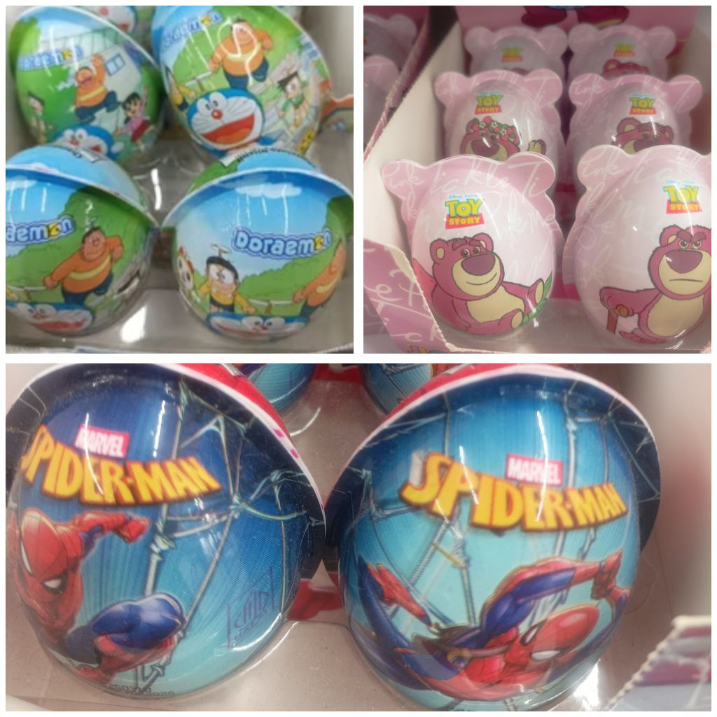 

JLO Chococup Egg candy spiderman doraemon toys story