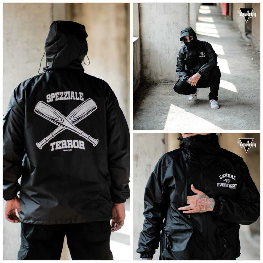Jaket Gorpcore Hooligans Waterproof Windbreakers Outdoor Series - Jaket Anti Air Unisex Baseball Put