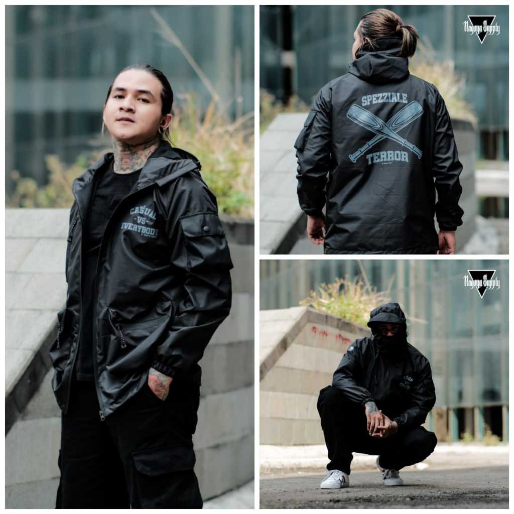 Jaket Gorpcore Hooligans Waterproof Windbreakers Outdoor Series - Jaket Anti Air Unisex Baseball Abu