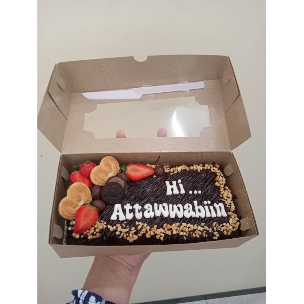 

brownis hias, brownis ulang tahun, brownis ucapan