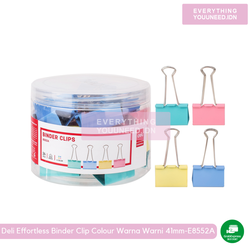 

Deli Effortless Binder Clip Colour Warna Warni 41mm - E8552A