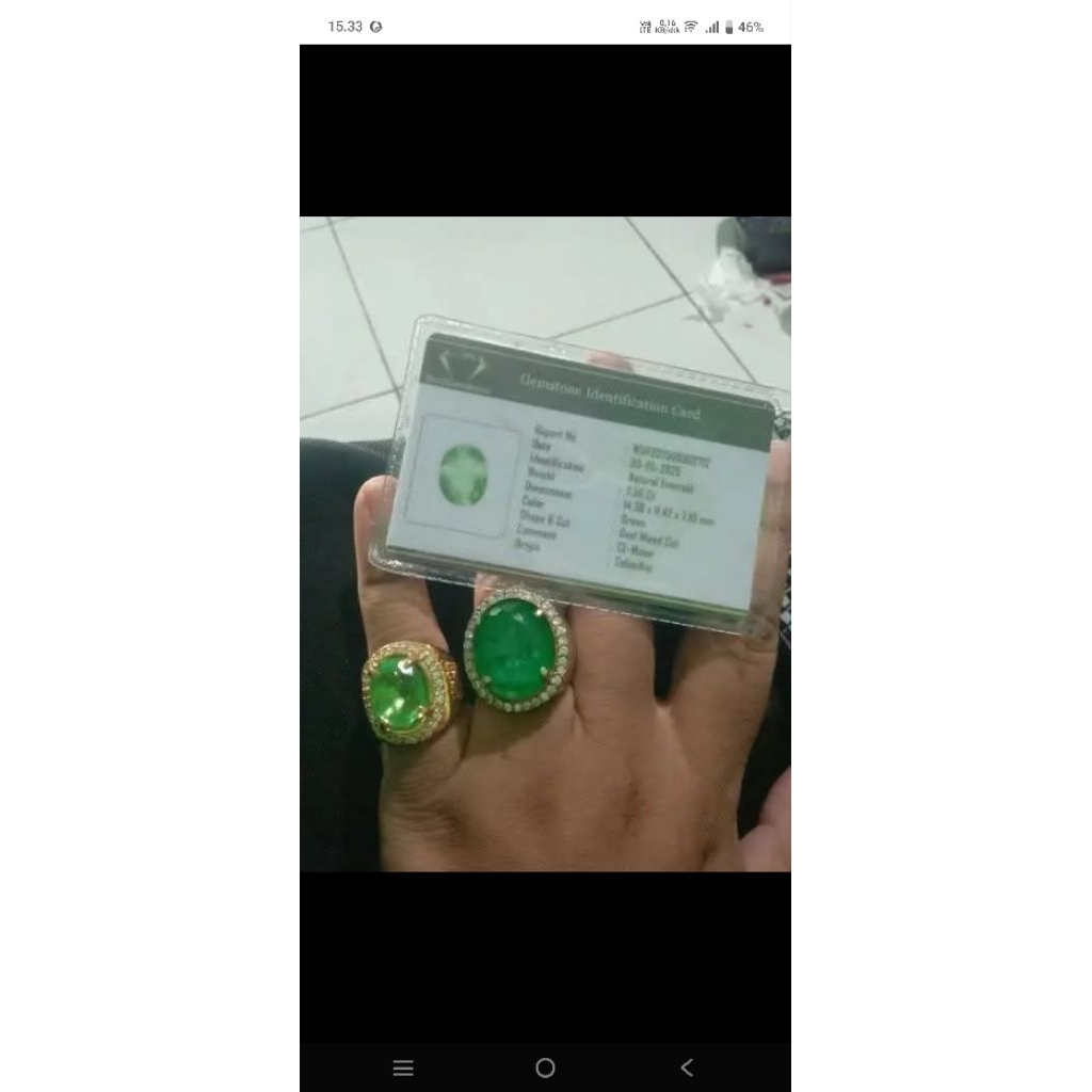 natural zamrud colombia jumbo dengan memo