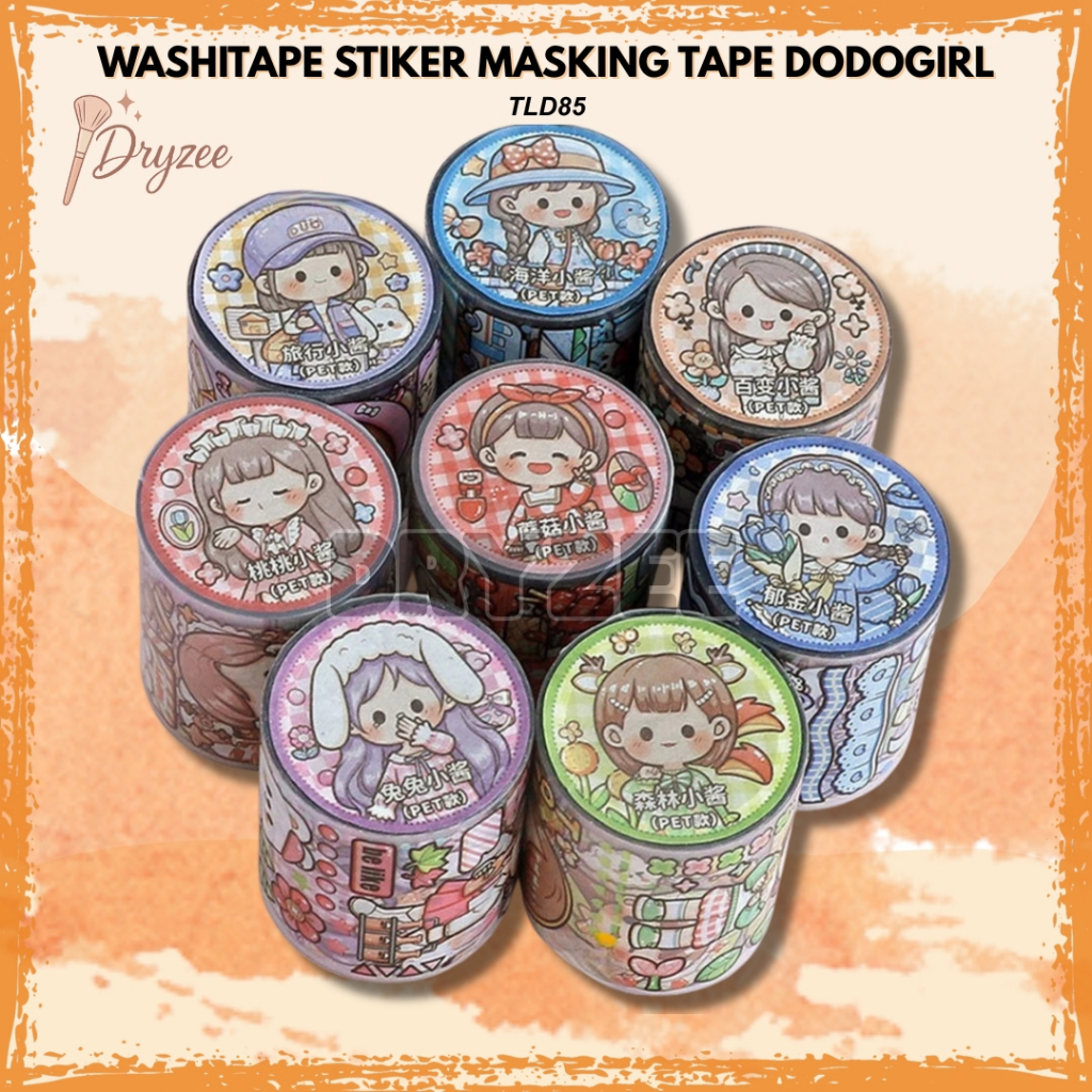

Washitape Stiker Masking Tape Dodogirl PVC/ Bening Anti Air Stiker / Sticker Rolling DIY TLD85