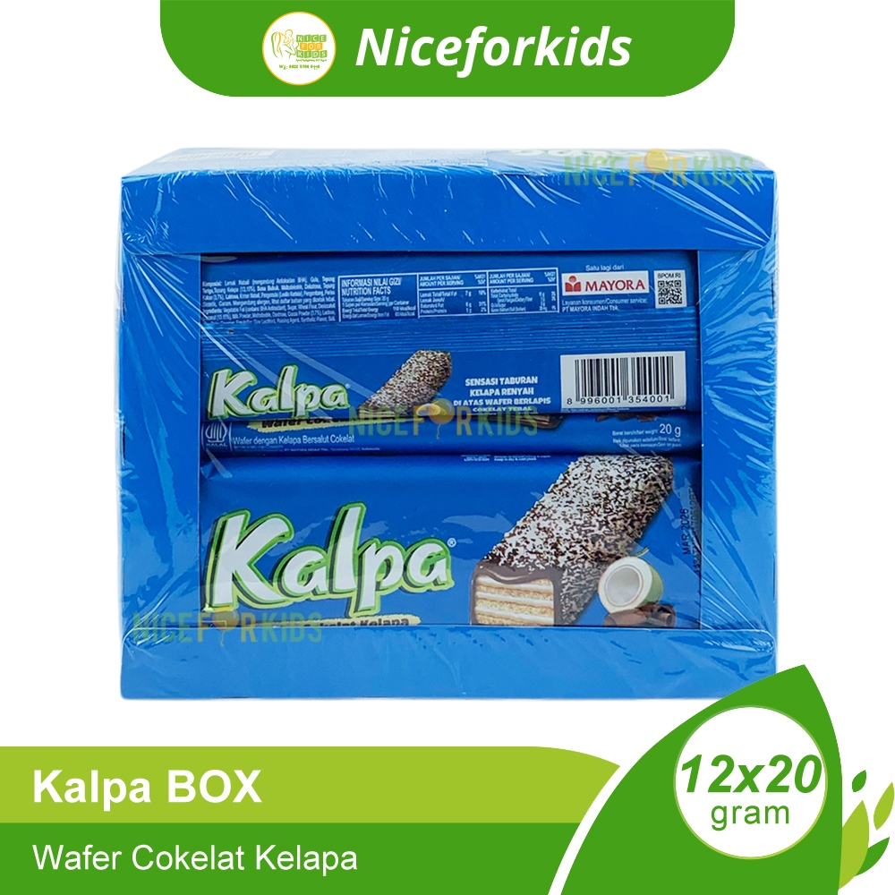 

Kalpa Wafer Cokelat Kelapa Box Isi 12x20 gr / Cemilan Wafer Cokelat Bertabur Kelapa