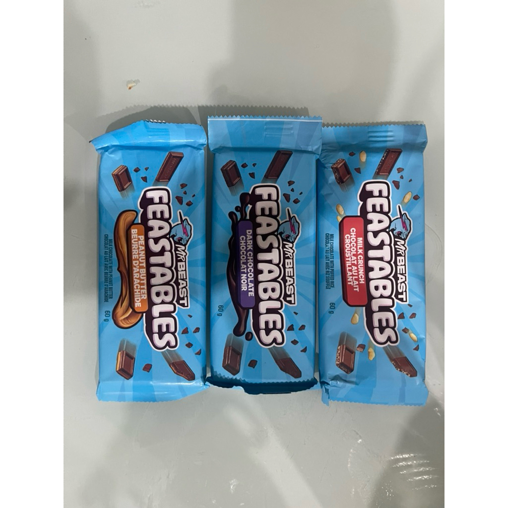 

[LARGE] Feastables Cokelat MrBeast Termurah | Dark Chocolate | Peanut Butter | Milk Crunch