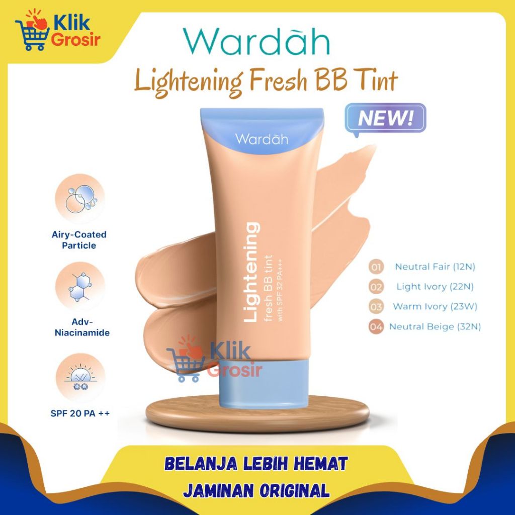 WARDAH Lightening Fresh BB Tint 15ml 30ml - BB Cream Ringan & Glowing Seharian