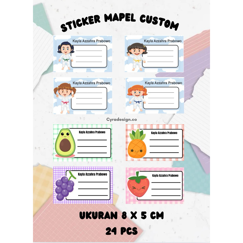 

stiker nama buku pelajaran / sticker nama custom