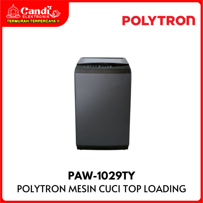 POLYTRON Mesin Cuci Top Loading 10 Kg Zeromatic Series Hijab Ultra Clean & Dry PAW-1029TY