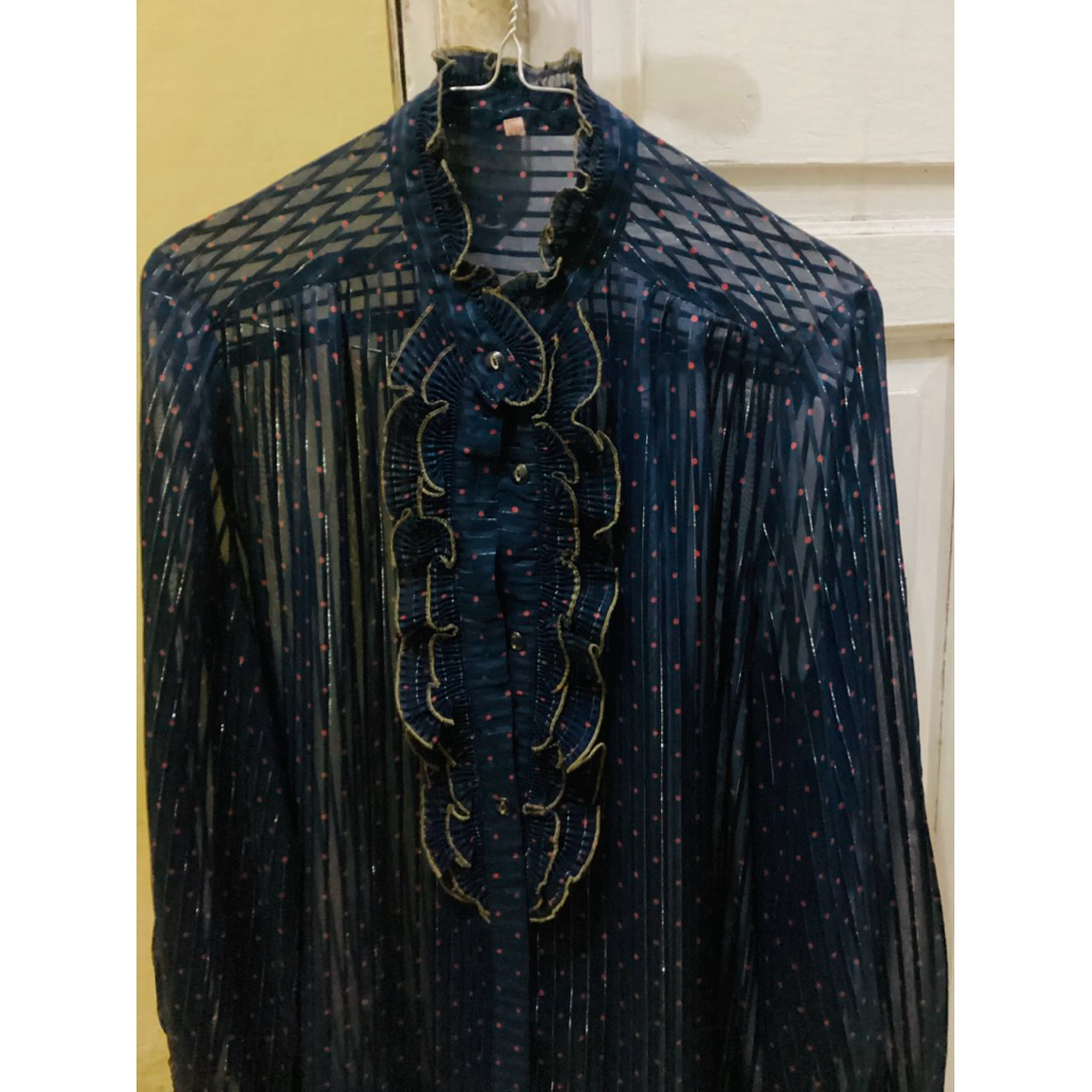 PL blouse biru dongker