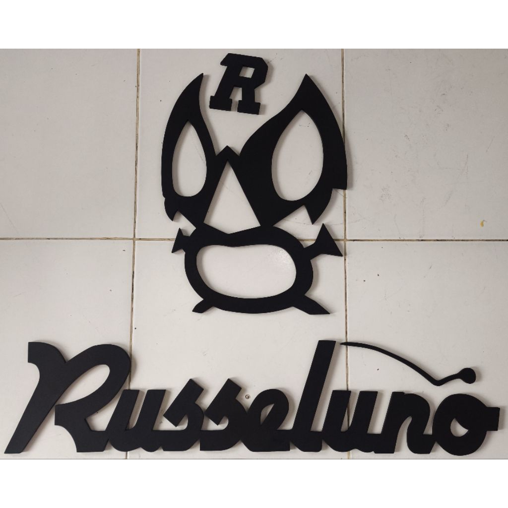 Custom logo huruf timbul kayu led