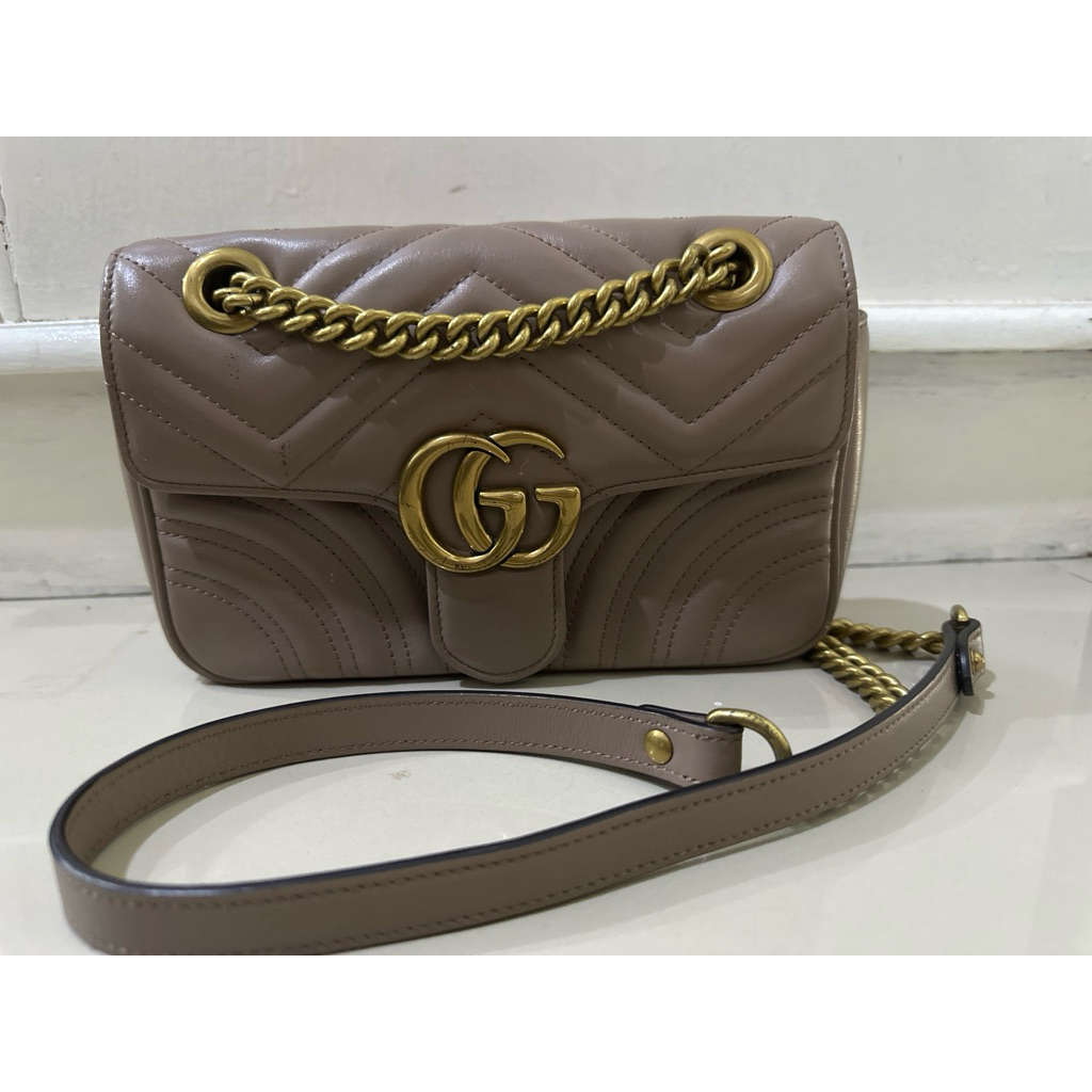 Preloved bag tas second guccii guccong marmont metalasse