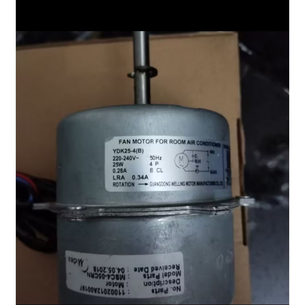 DINAMO FAN OUTDOR AC MIDEA YDK25-4(B) 25W (MSC4-05CRN) ORIGINAL 100%